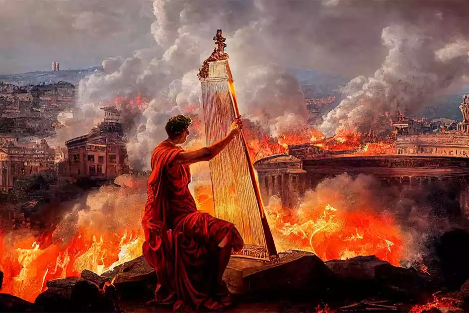 آیا نرو هنگام سوختن رم، ویولن می زد؟